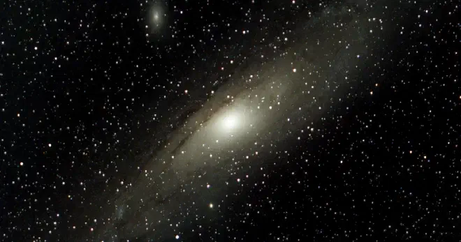 a picture of the spiral galaxy Andromeda in space